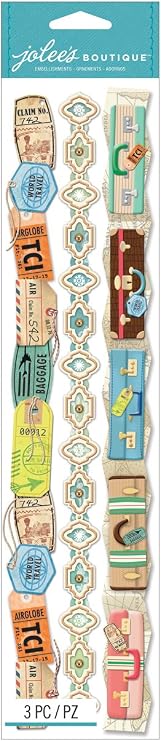 Jolee's Boutique Dimensional Border Stickers, Travel Borders