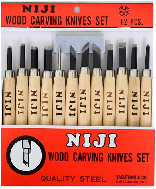 Yasutomo Wood Carving Knives Set Standard 12 Pieces