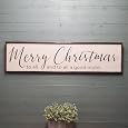 Farmhouse Style Christmas Sign, Merry Christmas to All and to All a Good Night Wood Sign, Kitchen Sign, Market Sign, Laundry Sign, Wood Sign 4x16 Inch