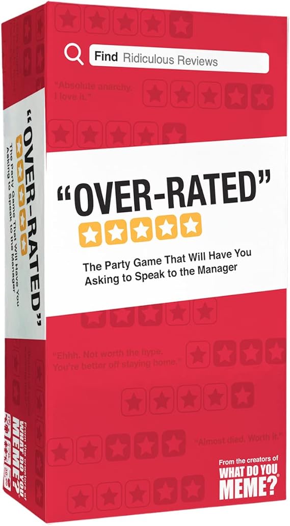 WHAT DO YOU MEME? Over-Rated - The Game of Ridiculous Reviews - Adult Party Games for Social Gatherings