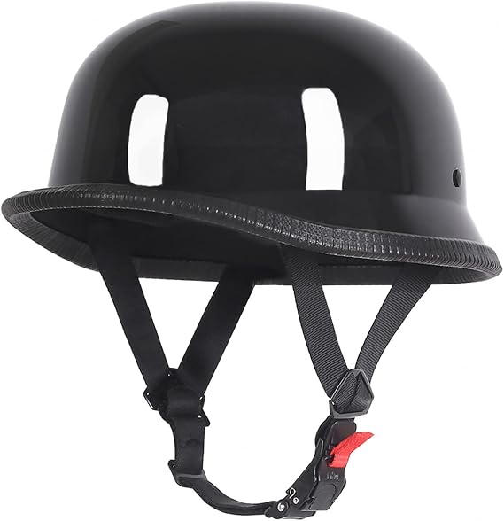 German Style Motorcycle Helmet, Thin Skull Cap Half Helmet for Adult Men Women, Novelty DOT Half Shell Helmet, Retro Half Face Helmet for Cruiser Scooter Chopper, DOT Approved