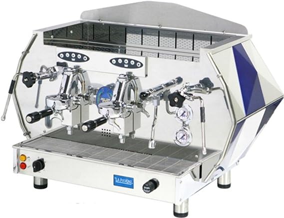 La Pavoni DIA 2V-B 2-Group Diamante Volumetric Espresso Coffee Machine, Sapphire Blue, 14L Boiler Water Capacity, 4 Cup Selection Keypad
