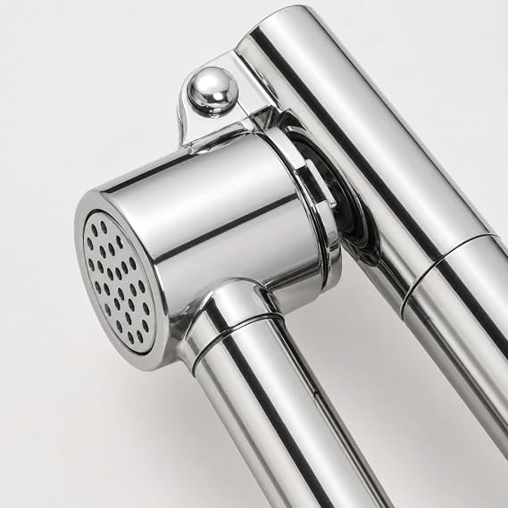 Paslanmaz Çelik Uzun Saplı Sarımsak Ezici – Ergonomik Metal Sarımsak Presi, Güçlü Ezme Mekanizmalı ve Kolay Temizlenebilir