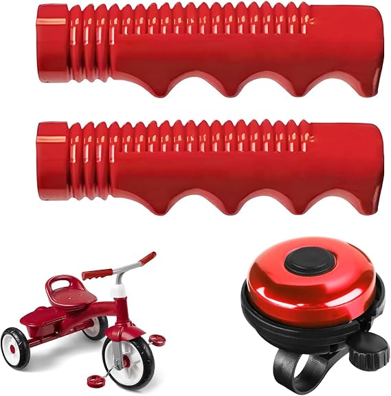 Grips Compatible with Radio Flyer Tricycle, 3/4 Inch Bicycle Grip & Bell