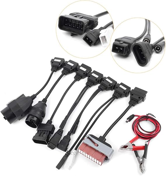 8pcs OBD2 OBDII Car Cables Adapter Diagnostic Connector Cables for Delphi CDP Diagnostic ds150e O
