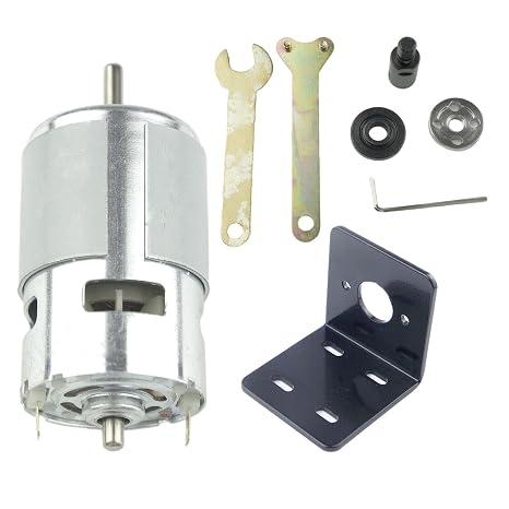CONQUERALL 775 DC Motor Ball Bearing Large Torque High Power 12V 6000RPM / 24V 12000RPM Motor with Saw Blade Connecting Rod Set and Bracket