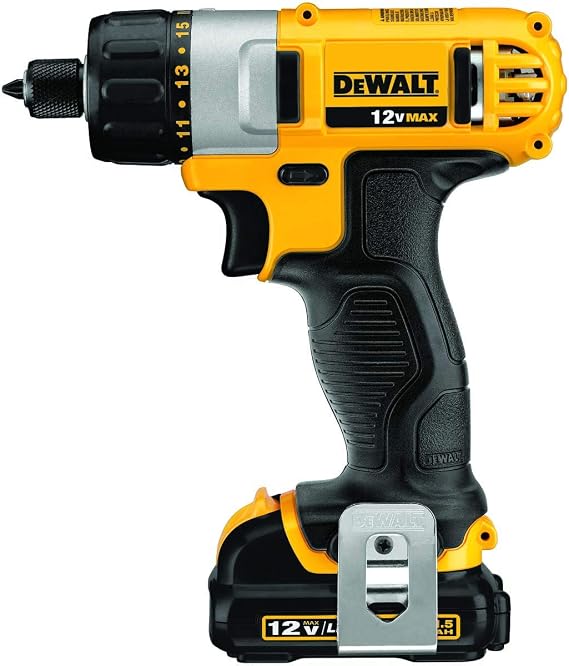 DEWALT 12V MAX Cordless Screwdriver, 1/4-Inch Hex Chuck, 1-Inch Bit Tips, Electric (DCF610S2)
