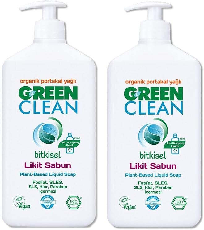 Green Clean Organik Portakal Yağlı Bitkisel Likit El Sabunu 500 ml 2'li