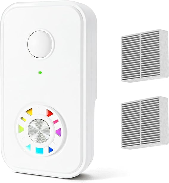 Air Ionizers for Home, Negative Ion Plug in Air Purifier with Quiet Fan & Optional Filter for Better Airflow, Mini Air Cleaner for Smoke Dust Pets Odor, Portable Air Freshener