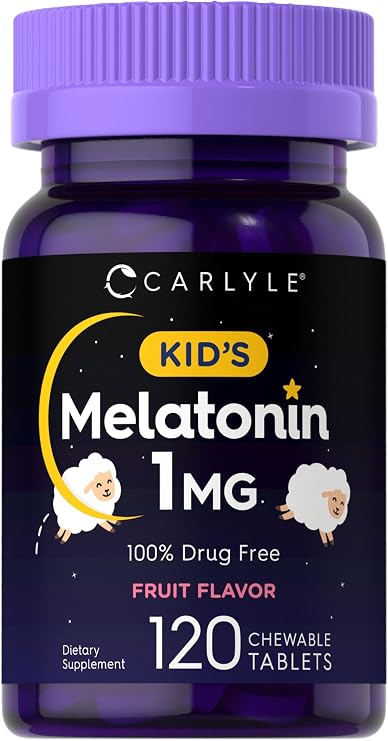 Carlyle Kids Melatonin 1mg | 120 Chewable Tablets | Fruit Flavor