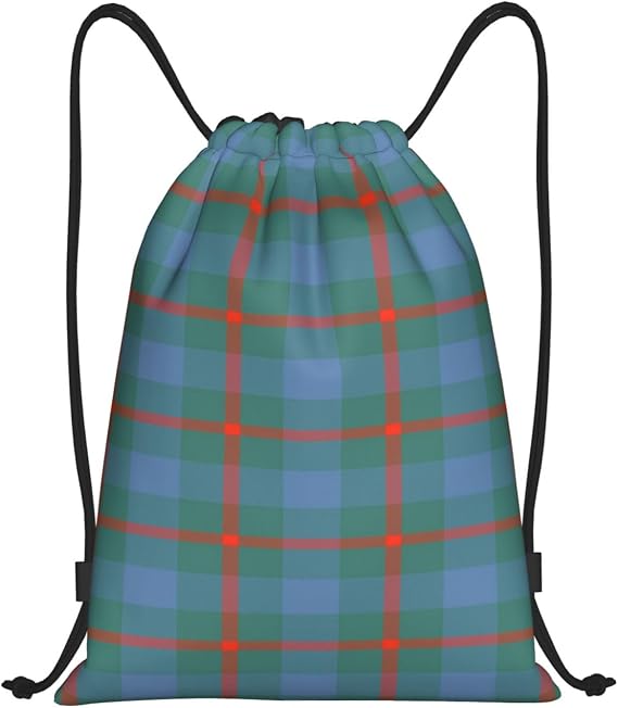Drawstring Backpack String Bag Selkirk Tartan Sackpack for Sports Gym Small
