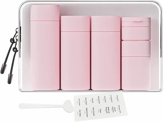 5pcs Travel Cream Dispenser Bottles Set Travel Bottles Toiletry Containers Set, TSA Approved, Travel Essentials