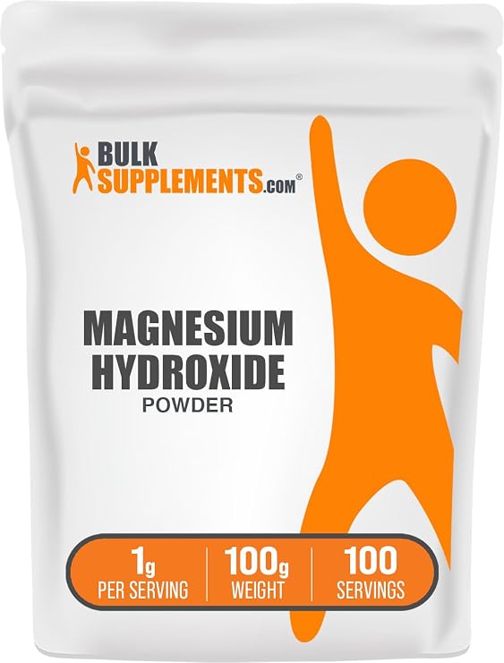 Magnesium Hydroxide Powder - Magnesium Hydroxide Supplement - Food Grade & Gluten Free, 1g per Serving, 100g (3.5 oz) (Pack of 1)