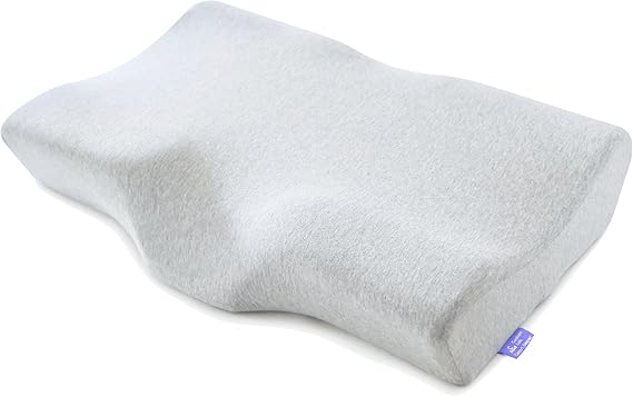 C CUSHION LAB Extra Dense Ergonomic Cervical Pillow for Firm Neck Support - Orthopedic Contour Pillow for BackSide Sleeper Neck Relief, CertiPURUS Memory Foam Pillow with Organic Cotton Cover