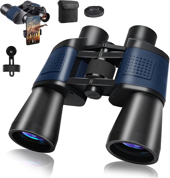 20x50 Binoculars for Adults High Powered, Compact HD Waterproof Binoculars Telescope with BAK4 Prism, FMC Lens Clear Vision for Football Games Bird Watching, Traveling with Carrying Bag