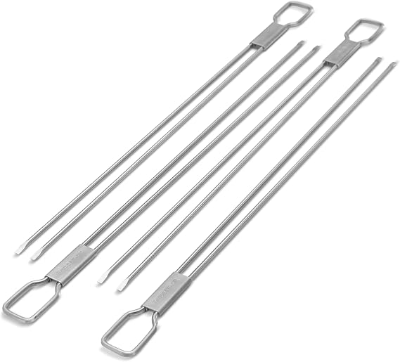 Broil King 64049 Stainless Steel Dual Prong 12-Inch Grilling Skewers, 4-Pack