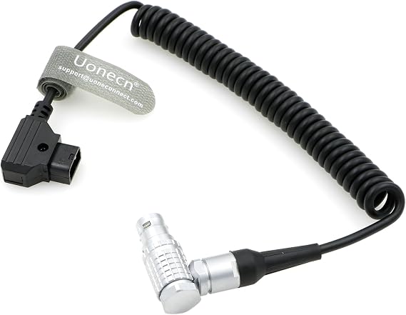 Uonecn ARRI Alexa Mini Camera Power Cable Dtap to Right Angle 8 pin Female Spring Cable