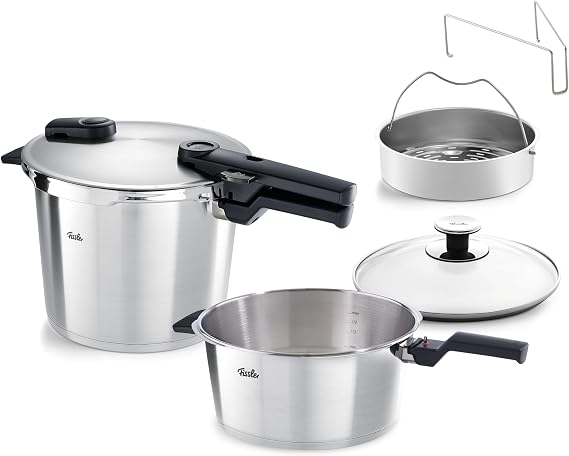Fissler Vitaquick Premium 6+3,5 Litre Düdüklü Tencere + Buharda Pişirme Aparatı