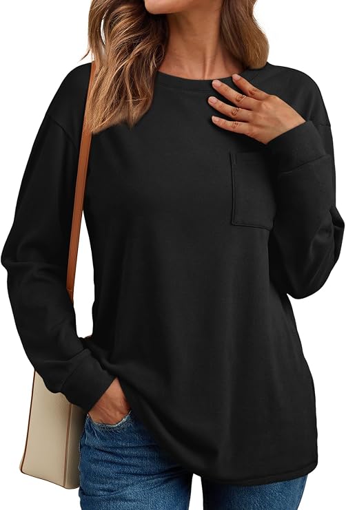AUTOMET Womens Long Sleeve T Shirts Crewneck Sweatshirts
