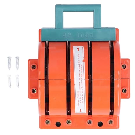 Knife Switch, 4 Pole Double Throw Switch 100A Home Electrical Knife Switch for Circuit Breakers, Disconnect Box Breaker Backup Circuit Generator