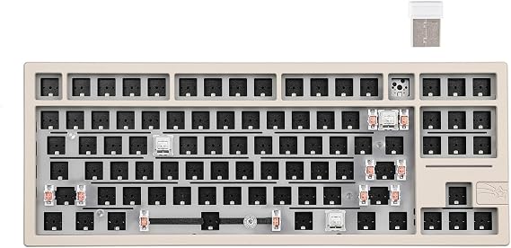 EPOMAKER x Feker Galaxy80 Gaming Keyboard Kit, CNC Aluminum Alloy Wireless Barebone Kit, BT5.0/2.4G/USB-C Gasket-mounted Keyboard Kit, Hot Swappable, NKRO Creamy Keyboard Kit for Win/Mac (Cream White)