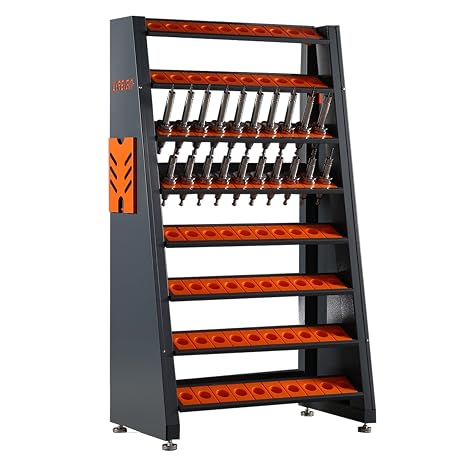 8-Row Large Capacity CNC Tools Holder Rack, CNC Tool Holder Keeper, CNC Tool Storage Rack Organizers, CNC Tool Storage System Warehouse Workshop Machining Centers