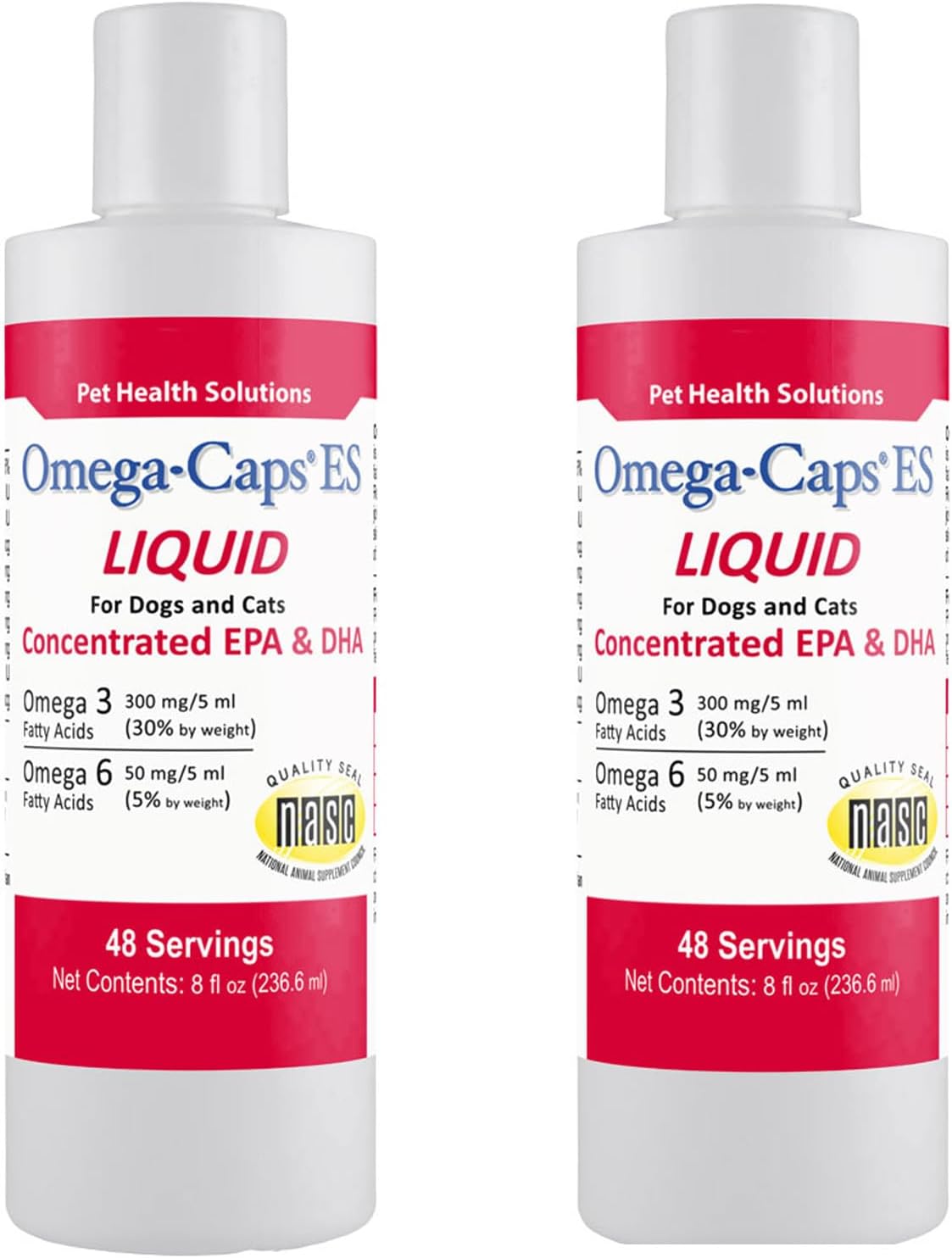 Omega-Caps Extra Strength Liquid for Cats & Dogs. Vet Formulated for Healthy Radiant Skin & Coat, Reduces Excess Shedding. Contains EPA, DHA, Omega 3 for Joint, Heart & Immune System Support. 16 OZ