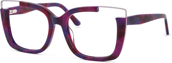 VOOGLAM Oversize Square Non Prescription Glasses Women Blue Light & UV400 Blocking Stylish Frames Acetate Computer/Phones/TV