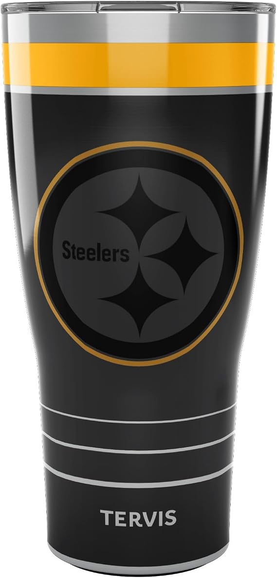 Tervis Traveler NFL Pittsburgh Steelers - Night Game Triple Walled Insulated Tumbler Travel Cup Keeps Drinks Cold & Hot, 30oz, Stainless Steel