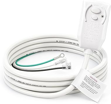BAOMAIN LCDI Replacement Power Cord for Air Conditioner, 14AWG 3-Prong 7.2FT A/C Power Cord with Leakage Current Detection Interrupter, UL Certified, 120VAC 15A 1800W, NEMA 5-15P Plug, Gray
