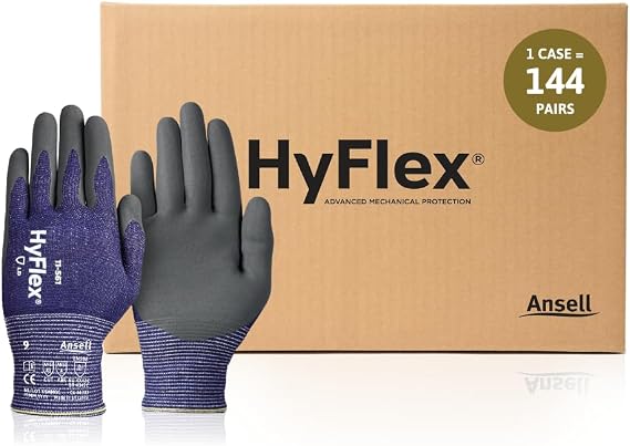 Ansell HyFlex 11-561 Vend Pack Industrial Gloves - Size 10, Blue (Case of 144)