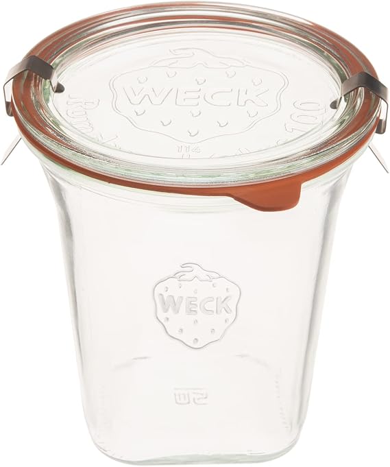 Weck Jars Medium Quadro 747-18.4 fl. Oz | 545mL Eco-Friendly Canning Jar| Food Storage Containers with Airtight Lids | Made in Germany, Rust-Proof & BPA-Free (Pack of 1)