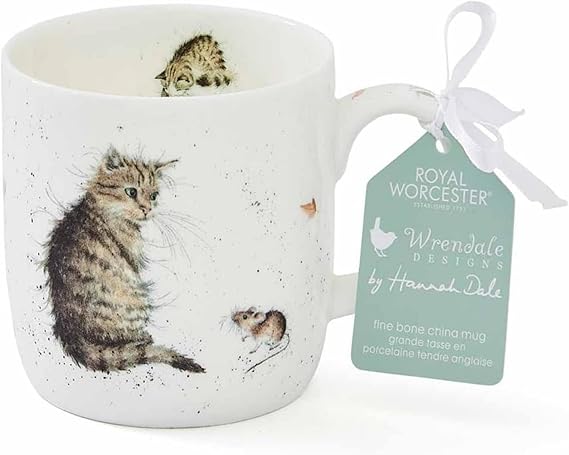 Royal Worcester Wrendale Designs 14 oz Mug, Cat and Mouse