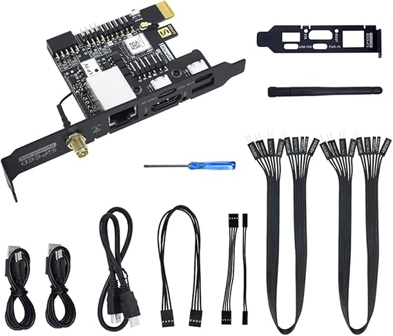 Sipeed NanoKVM-PCIe Remote Control Operation and Maintenance Server RISC-VPiKVM Remote Desktop Installation KVM PCIE + IEEE 802.11ax + POE kit