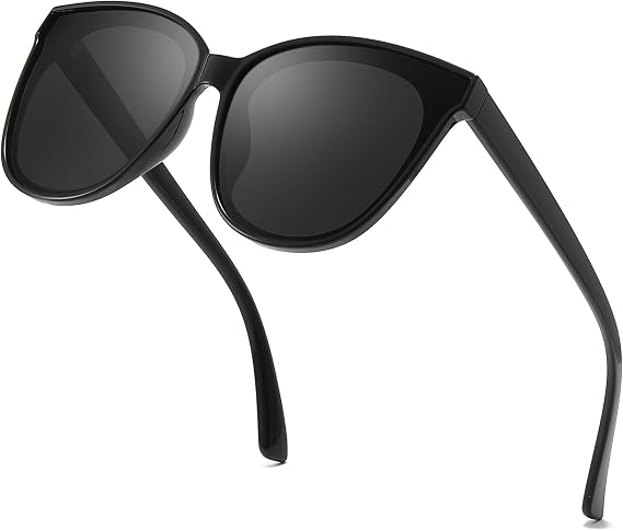 IGnaef Oversized Cat Eyes Sunglasses for Women Polarized & UV Protection, Trendy Large/Big Cateye Sunnies IF1627