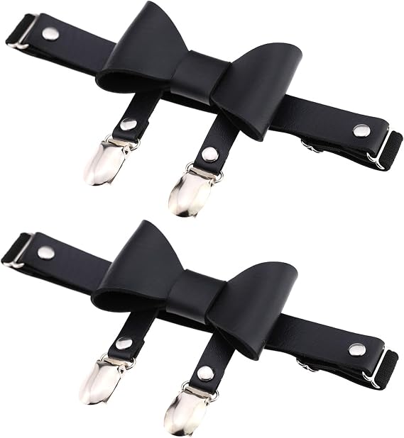YunPeng Women's Butterfly Knot Garter Belt Adjustable Punk Gothic Leg Harness Garters Elastic Thigh Ring Garter 2PCS