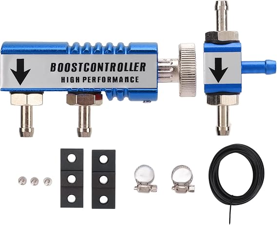 Manual Boost Controller, Manual Turbo Boost Controller Kit Aluminum Alloy 1‑30PSI Adjustable Universal Fit(Blue)