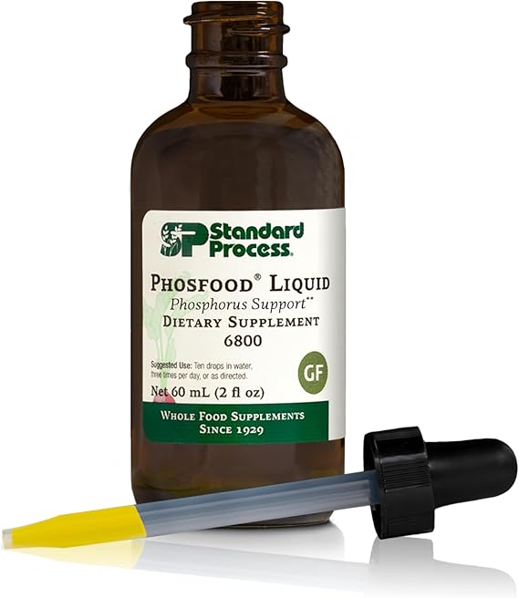 Standard Process Phosfood Liquid - Phosphorus Supplement for Nutritional Balance - Gluten-Free, Vegan & Non-Soy - 60 mL (2 fl oz)
