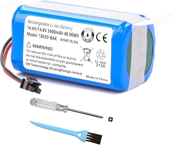 3400mAh Vacuum Battery Replacement for Bagotte BG800 BG850, for Coredy R750-2200pa G800 G850, for Kyvol Cybovac L20 E20 E30 E31, for Laresar Grande 2 Sweeping Robot Vacuum Cleaner CMICR18650F9M-4S1P