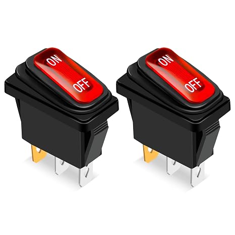 GREHUA On Off Power Switch for Razor Electric Scooter MX350 E300 E100 E200 E325 RX200 eSpark Crazy Cart Dune Buggy Dirt Quad 500 Pocket Mod Mini Chopper 3 Pin 15A 250V 20A 125V KCD3 2 Pack