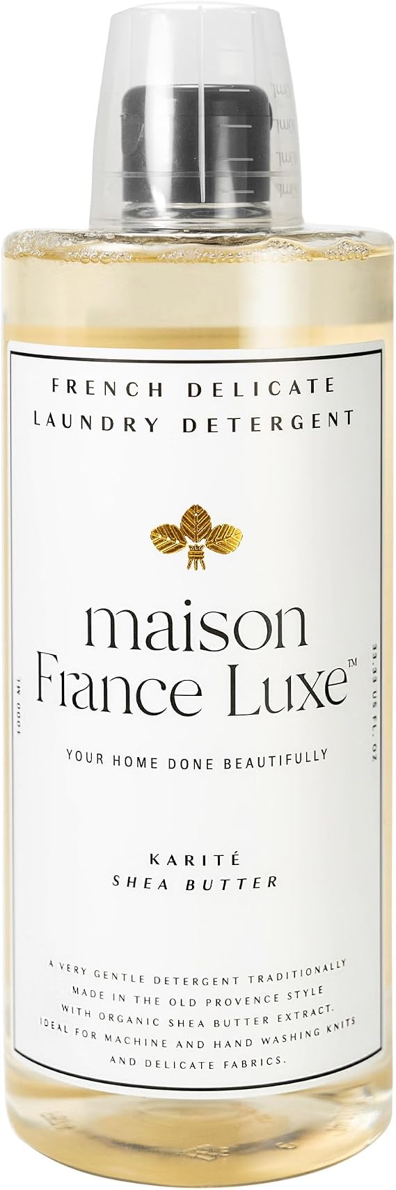 French Laundry Detergent for Delicates, 34 Fl Oz | Plant Based Laundry Soap with Olive Oil and Coconut Oil for Machine or Hand Wash, Gentle on Delicate Fabrics, Shea Butter