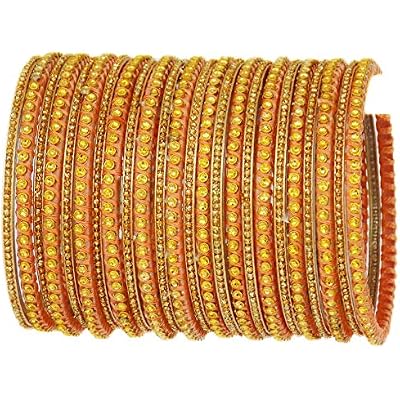 JDZ COLLECTION Indian Glass Bangles Set Glass Bangle Set For Girls & Women Traditional Bollywood Fashion Jewelry Set of 24