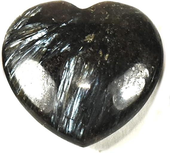 Heart Jasper Onyx Labradorite Serpentine Aventurine Polished Gemstone Crystal Mineral Specimen (Black Astrophyllite w/Red Garnet)