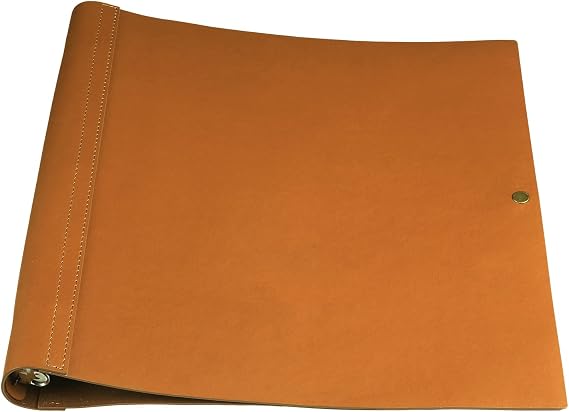 Teling 1 Pcs Leather 3 Ring Binder Holds Portfolio Organizer, Antique Brown