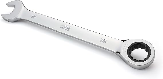 Jaeger 3/8 Inch Ratchet Wrench with 90-Tooth Ratcheting Precision and Hardened, Polished Steel for Projects with Tight Spaces