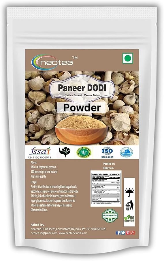 neotea Paneer DODI | Indian Rennet | Paneer Doda | Withania Coagulans | Paneer ka Phool | Powder 1 kg Pack of 1