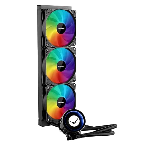 AIO Notos N36 Liquid CPU Cooler, 360 mm Radiator, ARGB Heatsink, Pump and Fans, Sync Lighting for major motherboards, AMD and Intel Compatible