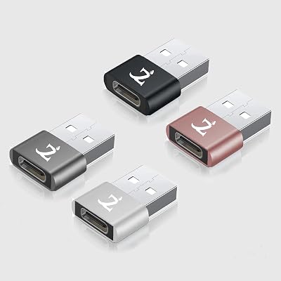 ZAMZAM USB-C 3.0 to USB Male Quick 25W Adapter Compatible with Huawei P40 Pro for Fast Charging, sync, OTG Devices Like Keyboard, Mouse, Zip, Gamepad, pd 4pack