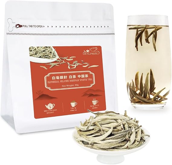 2025 Early Spring White Tea, White Tea with Silver Needle, Additive-Free, Low Caffeine, Chinese Tea, 2.8 oz 80 g, Strongest Skin Beautiful Tea, Rich in Powerful Antioxidants | Delivered directly from the production site, mellow sweetness, caffeine-free and even for those interested in beauty