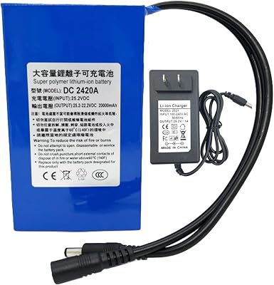 SSCYHT 25.2V Lithium Battery Pack 20AH Rechargeable Li-ion Battery 20000mAh Portable Polymer Lithium Battery Suitable for 24V Equipment